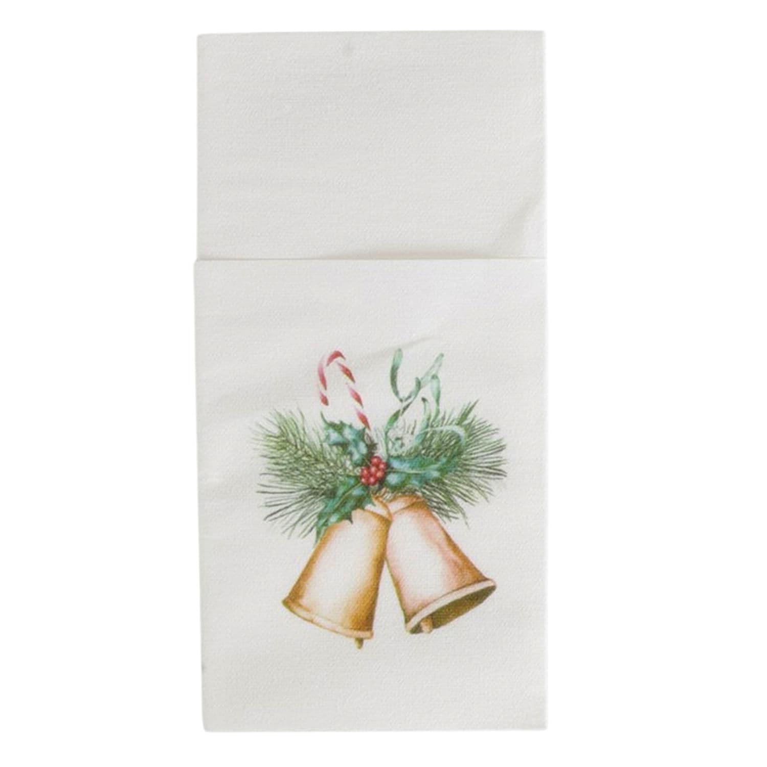 Guardanapo de Papel Natal Porta Talher Sino 10x20cm - Hub.me