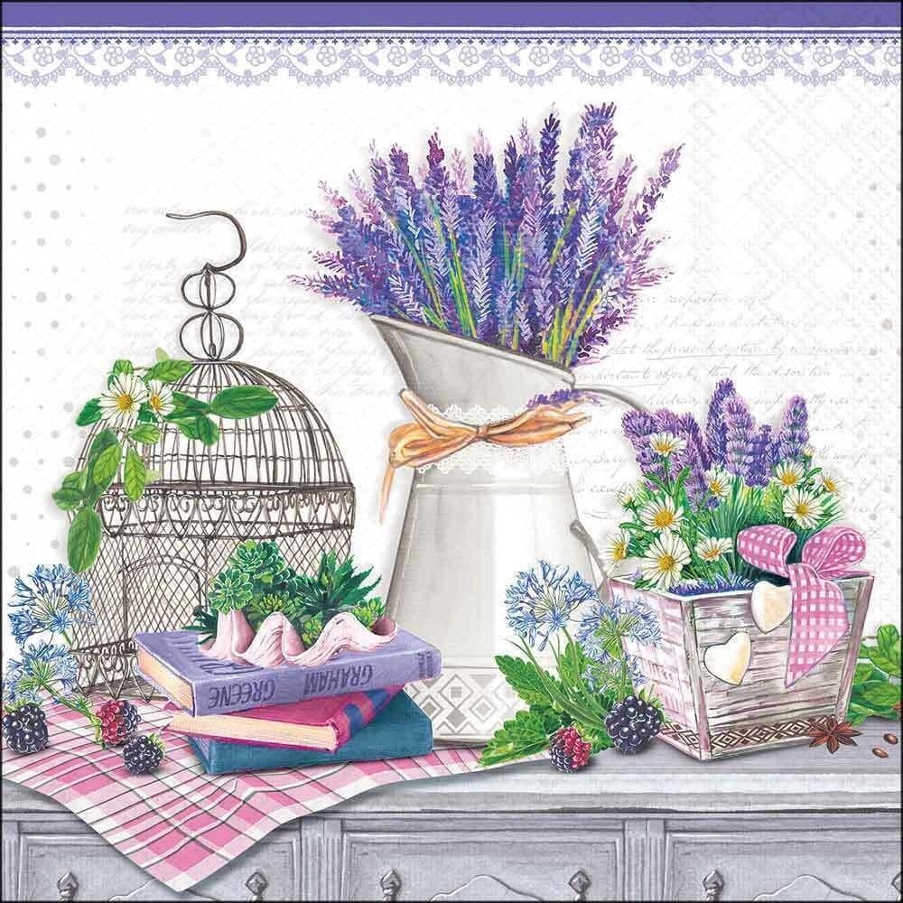 Guardanapo Papel Lavanda 33x33 20 Folhas - Ambiente