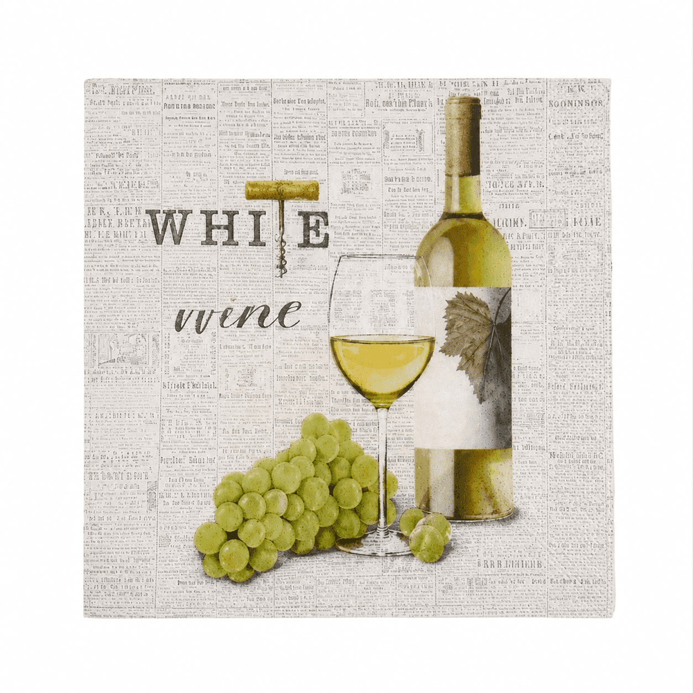 Guardanapo Papel White Wine 33x33 20 Folhas - Ambiente