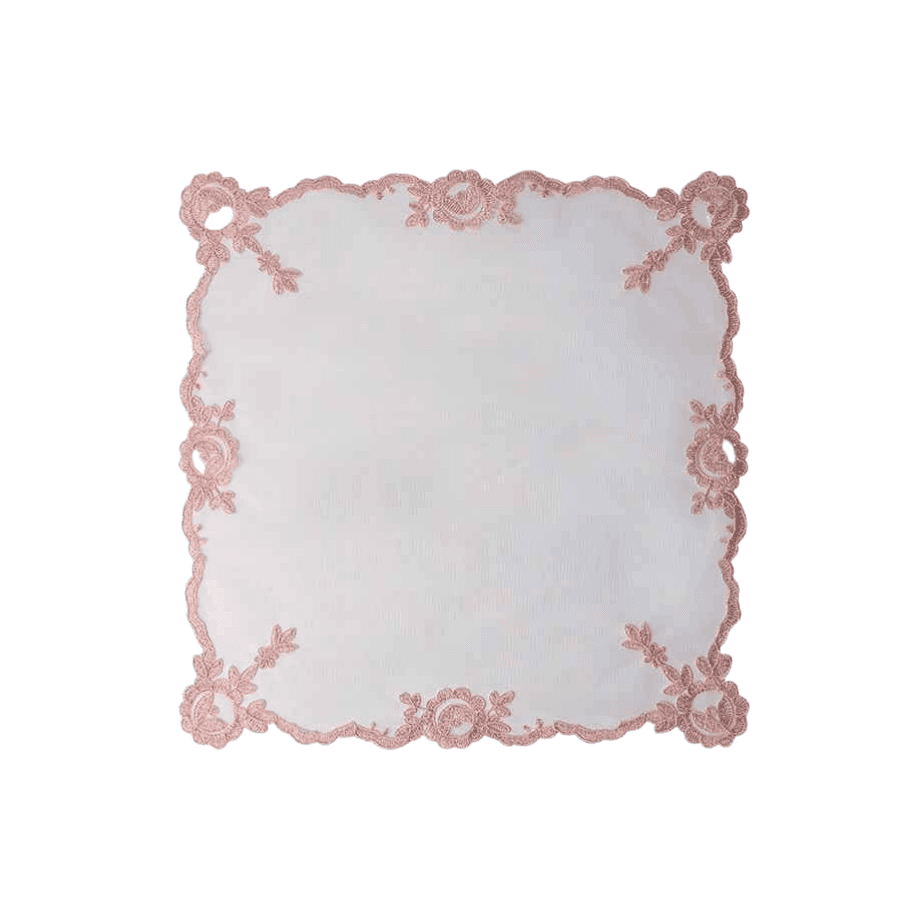 Guardanapo Tule 43,5x0,5x43,5 CM Off White/Rosa Manu Fisch