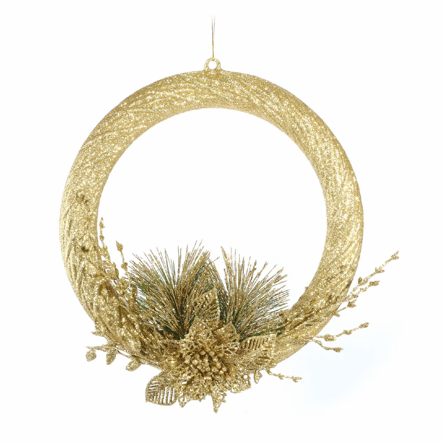 Guirlanda Bico Papagaio Gliter 30cm Dourado - Yangzi