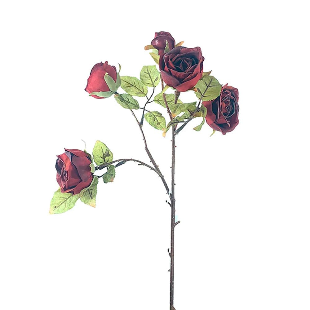 Haste Rosa Spray Outonada Vermelha 43cm - Bela Flor