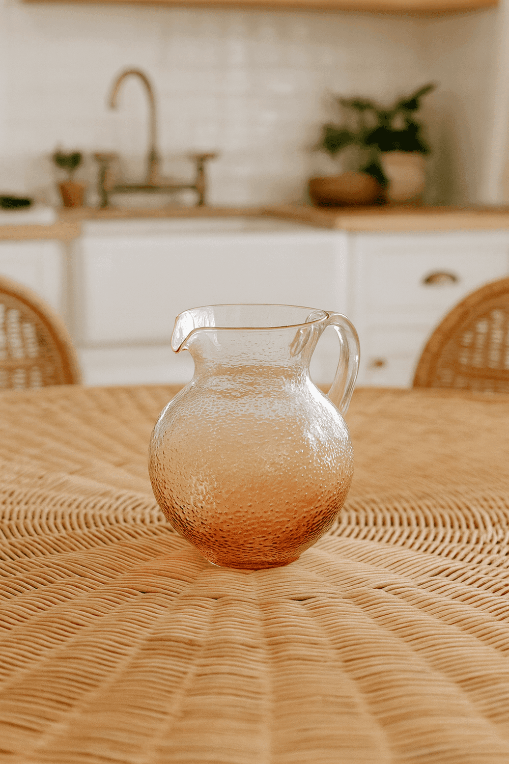 Jarra em Acrílico Detalhes Bolhas Laranja 1L