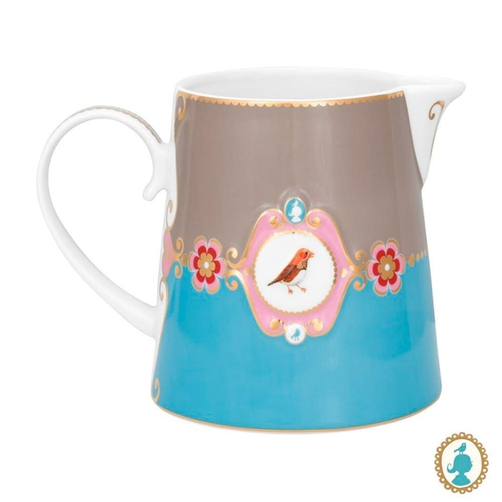 Jarra Medallion Love Birds Pip Studio Azul/Caqui 900 ml