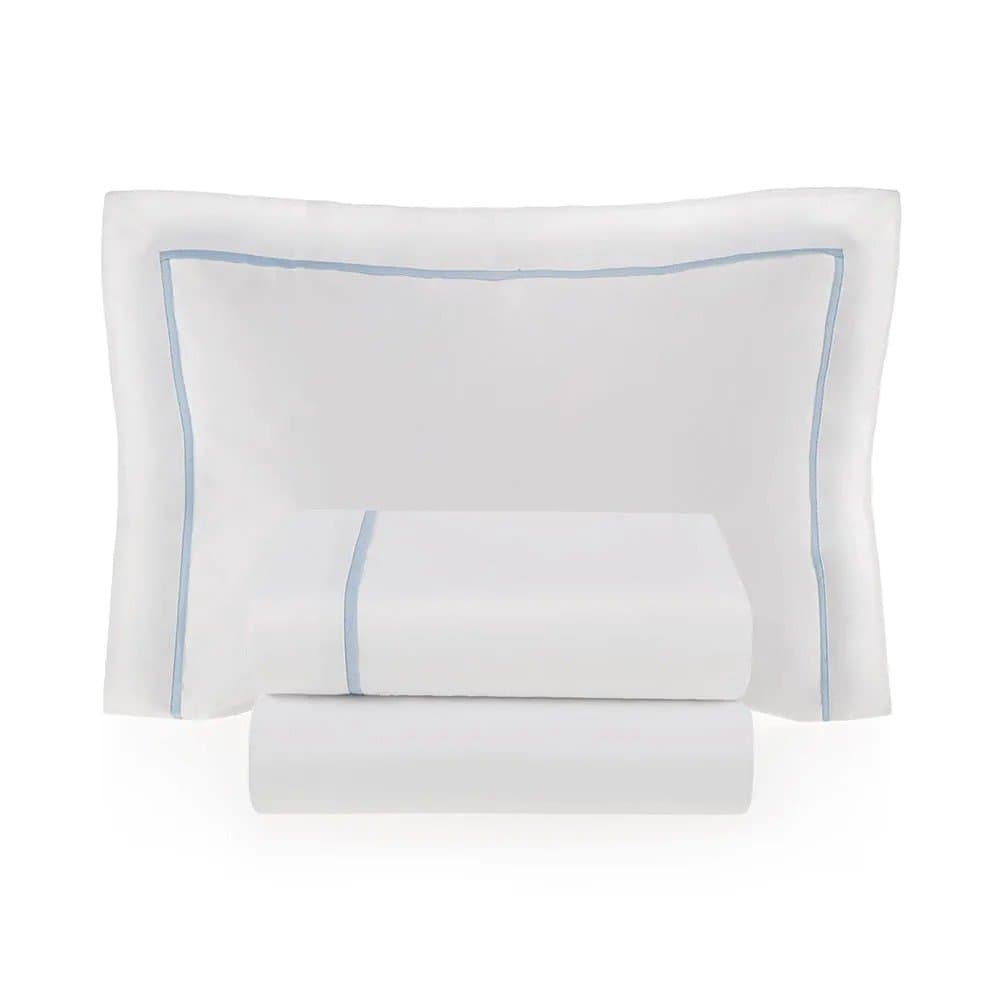 Jogo 03 Peças Berço Bambini Dolce 300 Fios Trussardi 1,10 x 1,60 m Branco e Azul