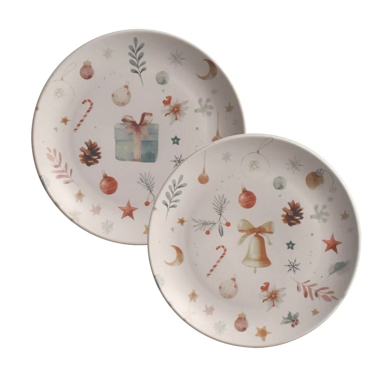 Jogo 06 Pratos de Sobremesa Coup Stoneware Noite de Natal Porto Brasil