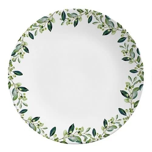 Jogo 06 Pratos Rasos Coup Oliveira Alleanza Ceramica 29cm
