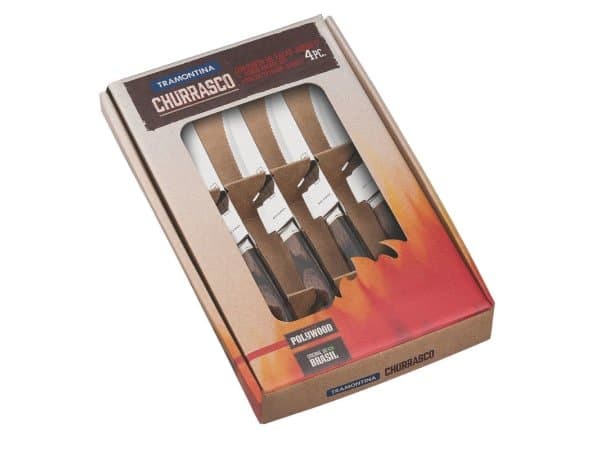 Jogo 4pçs Faca para Churrasco Polywood Serrilhada Tramontina