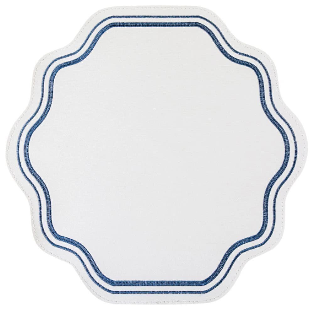 Jogo Americano de Couro Ecológico Auguri Casa Orgânico Azul 40cm 4pçs