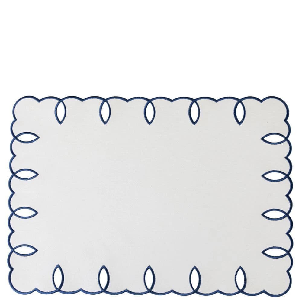 Jogo Americano de Couro Ecológico Auguri Casa Trapelato Azul 35x50cm 4pçs