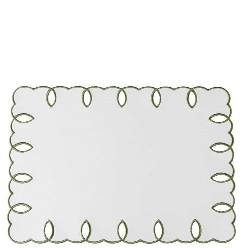 Jogo Americano de Couro Ecológico Auguri Casa Trapelato Verde 35x50cm 4pçs