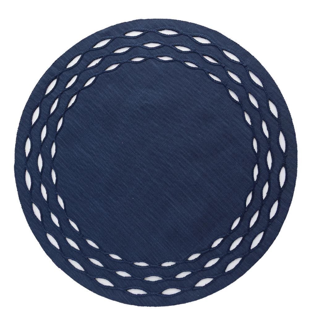 Jogo Americano de Poli-linho Auguri Casa Olea Azul Marinho 40cm 4pçs