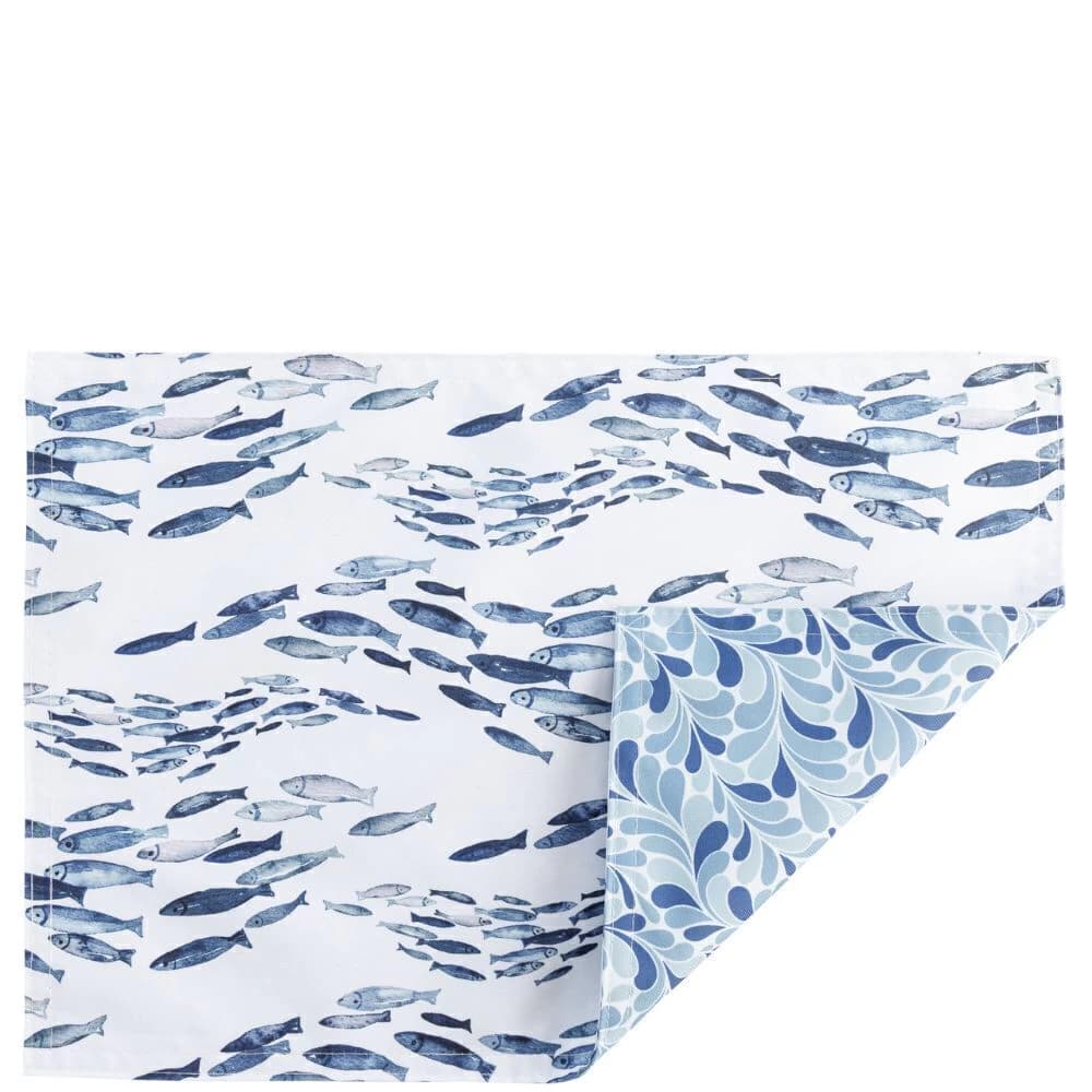 Jogo Americano Impermeável Dupla Face Auguri Casa Acqua Pesciolino 35x50cm 4pçs