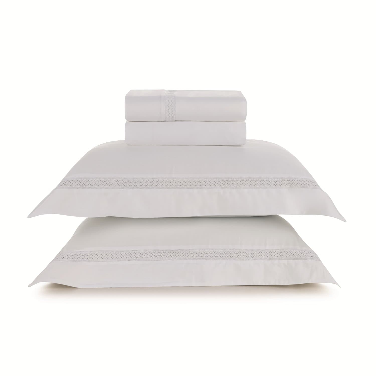 Jogo Cama Queen Morelli 300 Fios Trussardi Branco e Branco 240cm x 280cm