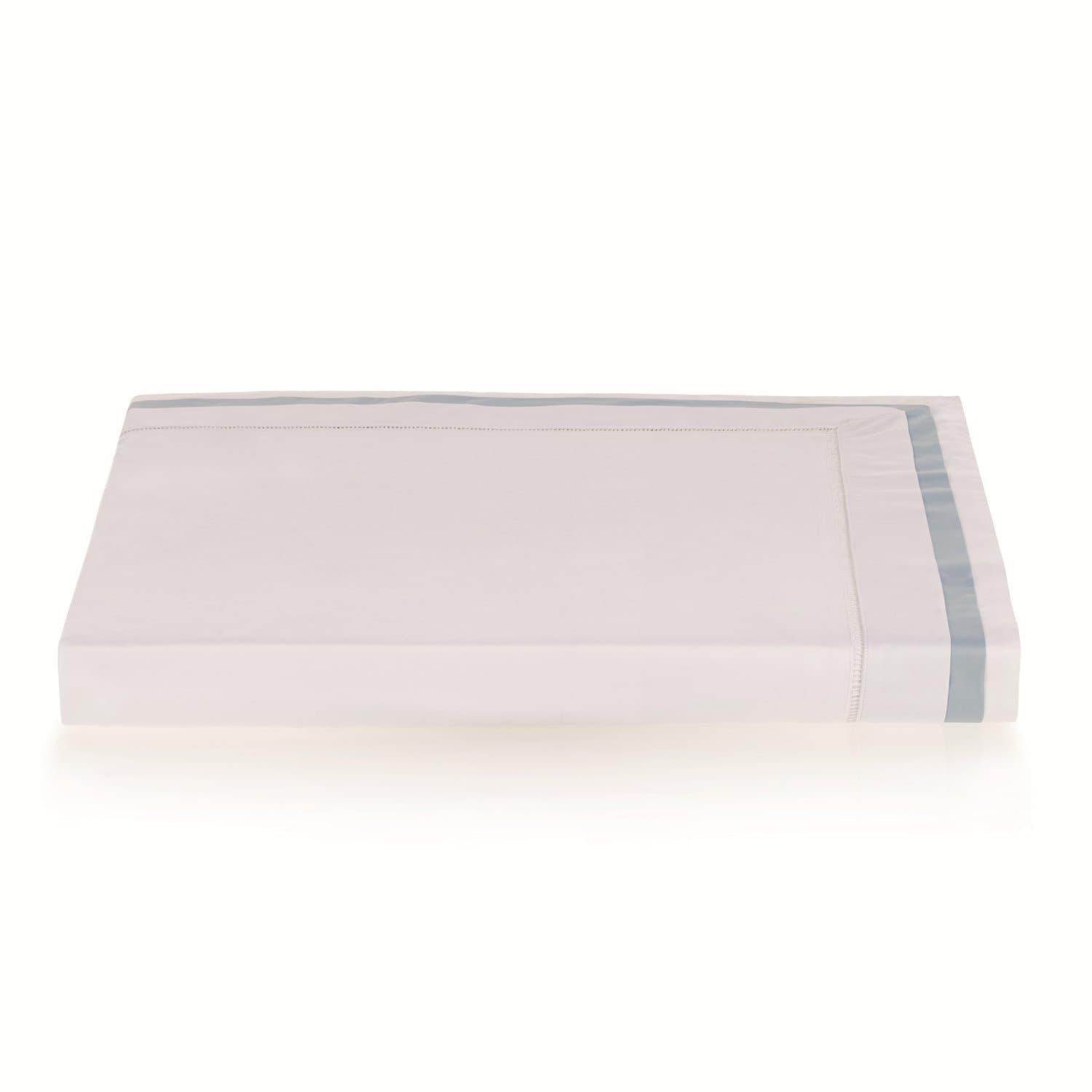 Jogo Capa de Edredom Super King Valverde 300 Fios Trussardi Branco e Azul 2,90 x 2,70 cm