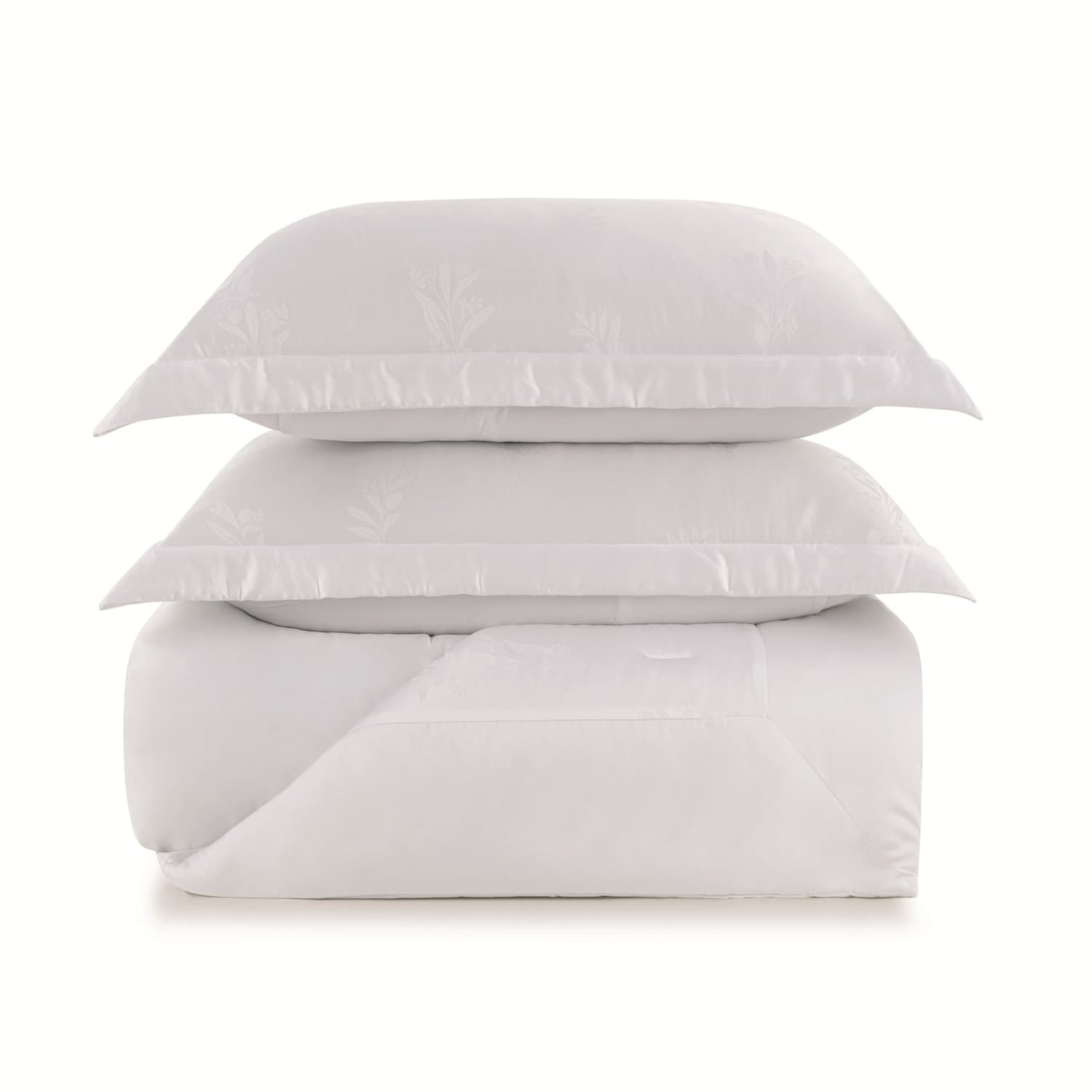 Jogo Colcha Queen Olivine Bambu 300 Fios Trussardi Branco 260cm x 280cm
