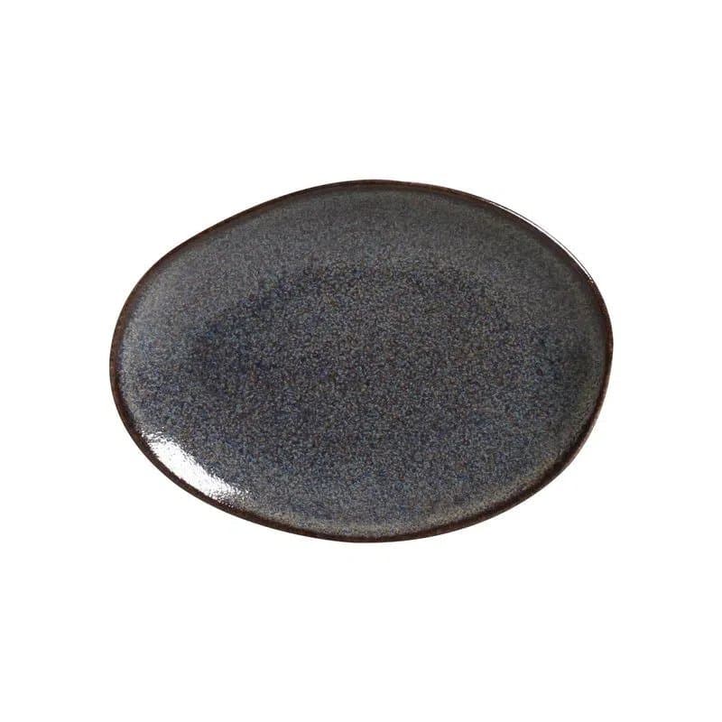 Jogo de 06 Pratos de Sobremesa Oval Orgânico Titanium Porto Brasil