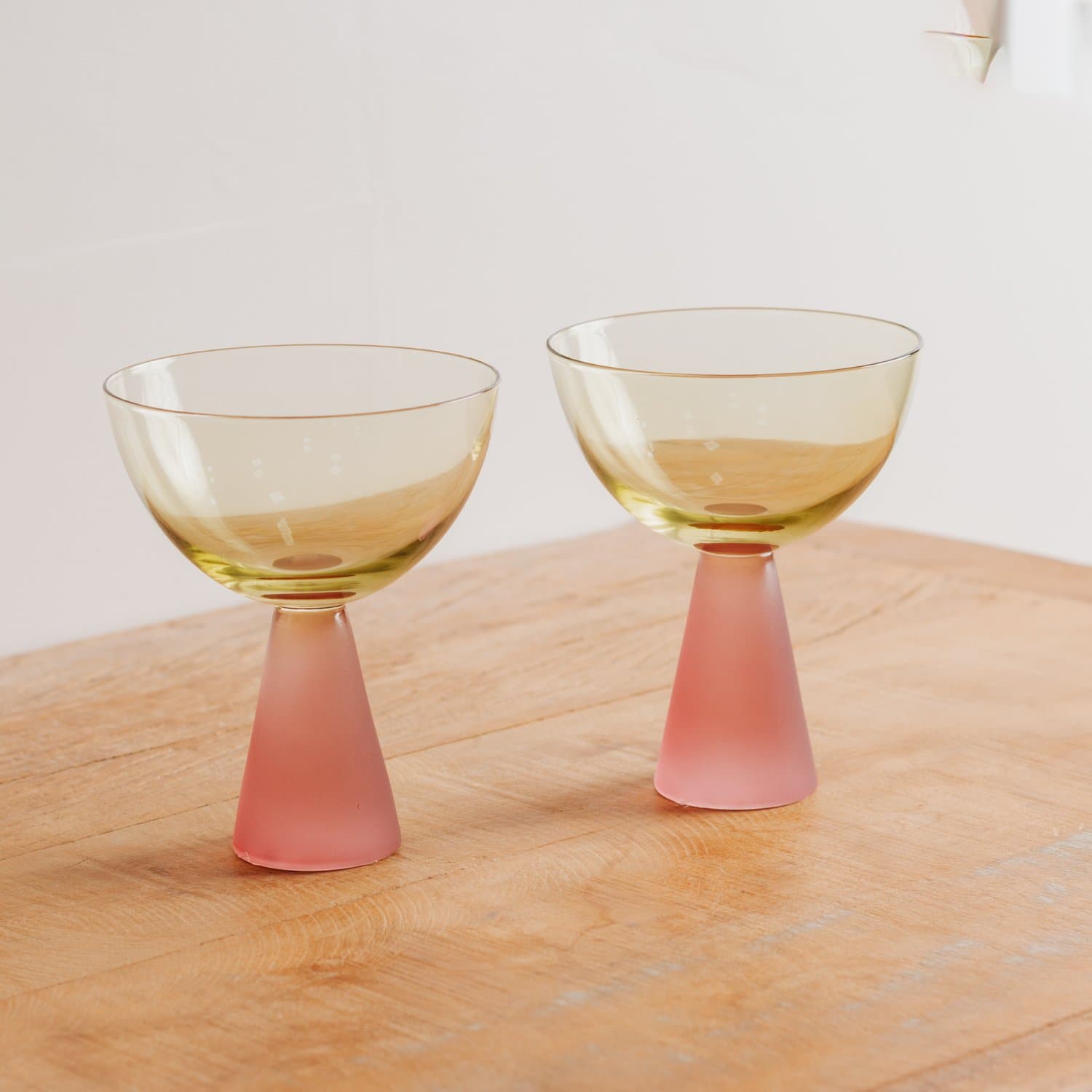 Jogo de 2 Taças de Sobremesa Colors Verde e Rosa 240 ml