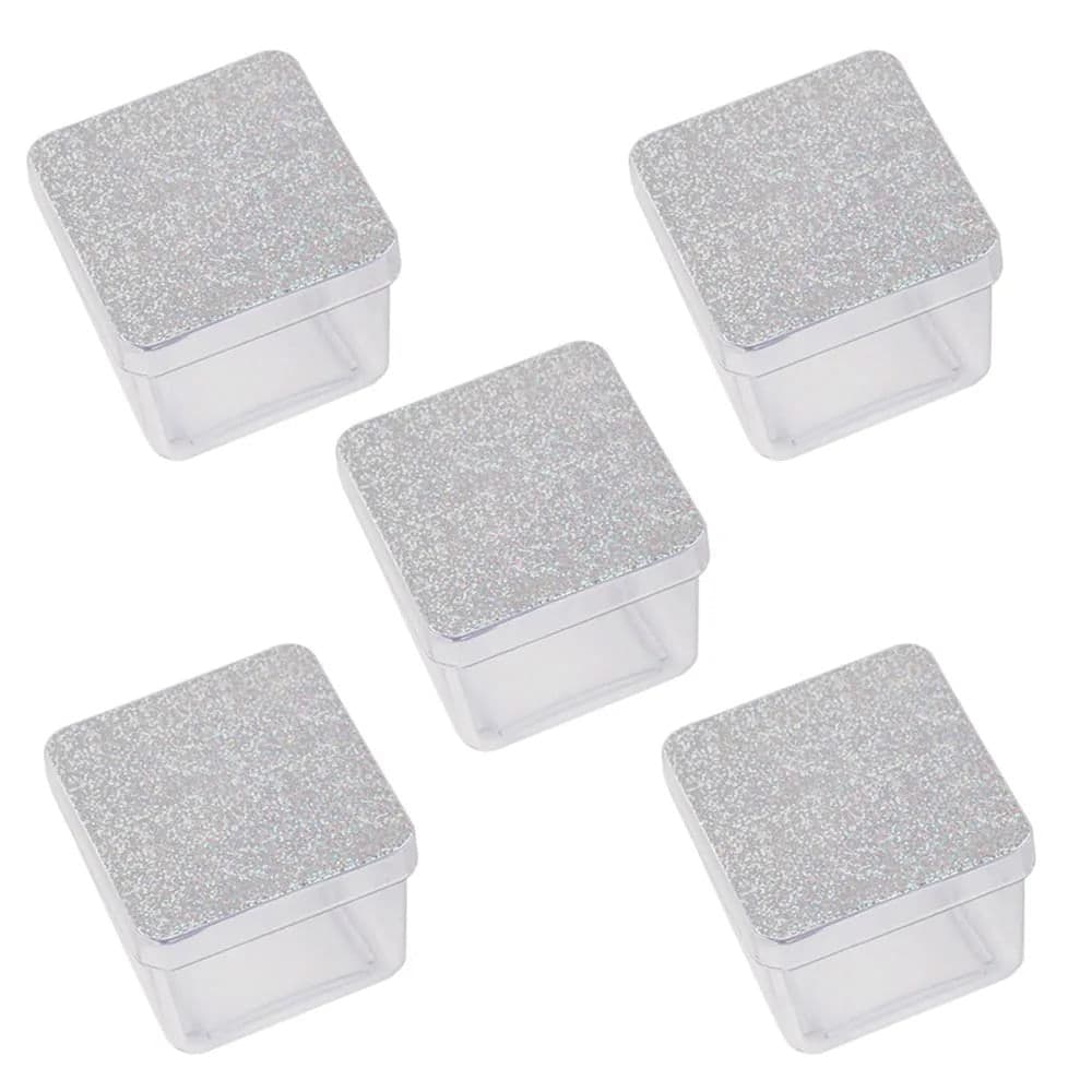 Jogo de Caixinhas 5 Peças Quadrado Glitter - Waleu