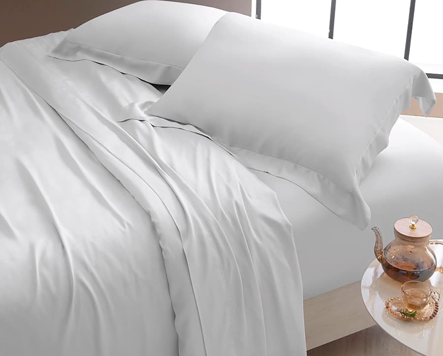 Jogo de Cama Bali Casal - 400 Fios - 100% Bambu - Acabamento em ponto Ajour - Casa K