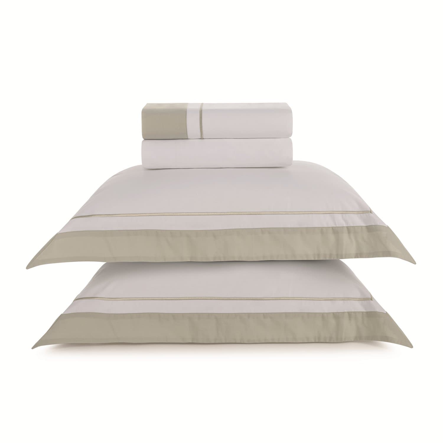 Jogo de Cama Casal Fiesole 200 Fios Trussardi Branco e Grigio 220cm x 260cm