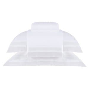Jogo De Cama Queen Horizon 400 Fios Buddemeyer Luxus Branco/Bordado Pérola 2,60 x 2,90 m