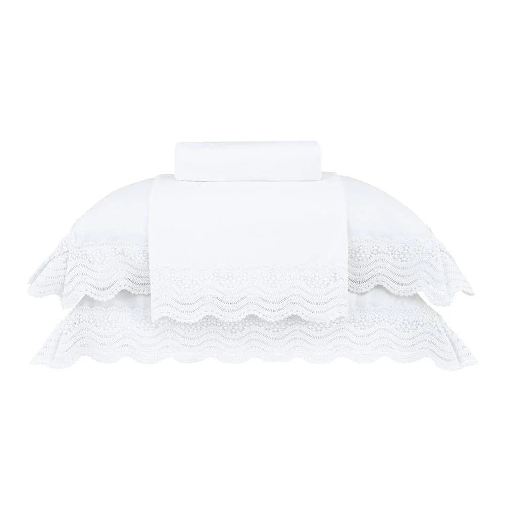 Jogo de Cama Queen Margot 400 Fios Buddemeyer Luxus Branco 2,40 x 2,80 m
