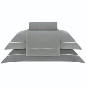 Jogo De Cama Queen Nilo 500 Fios Buddemeyer Luxus Verde Pinheiro/Bege 2,40 x 2,80 m