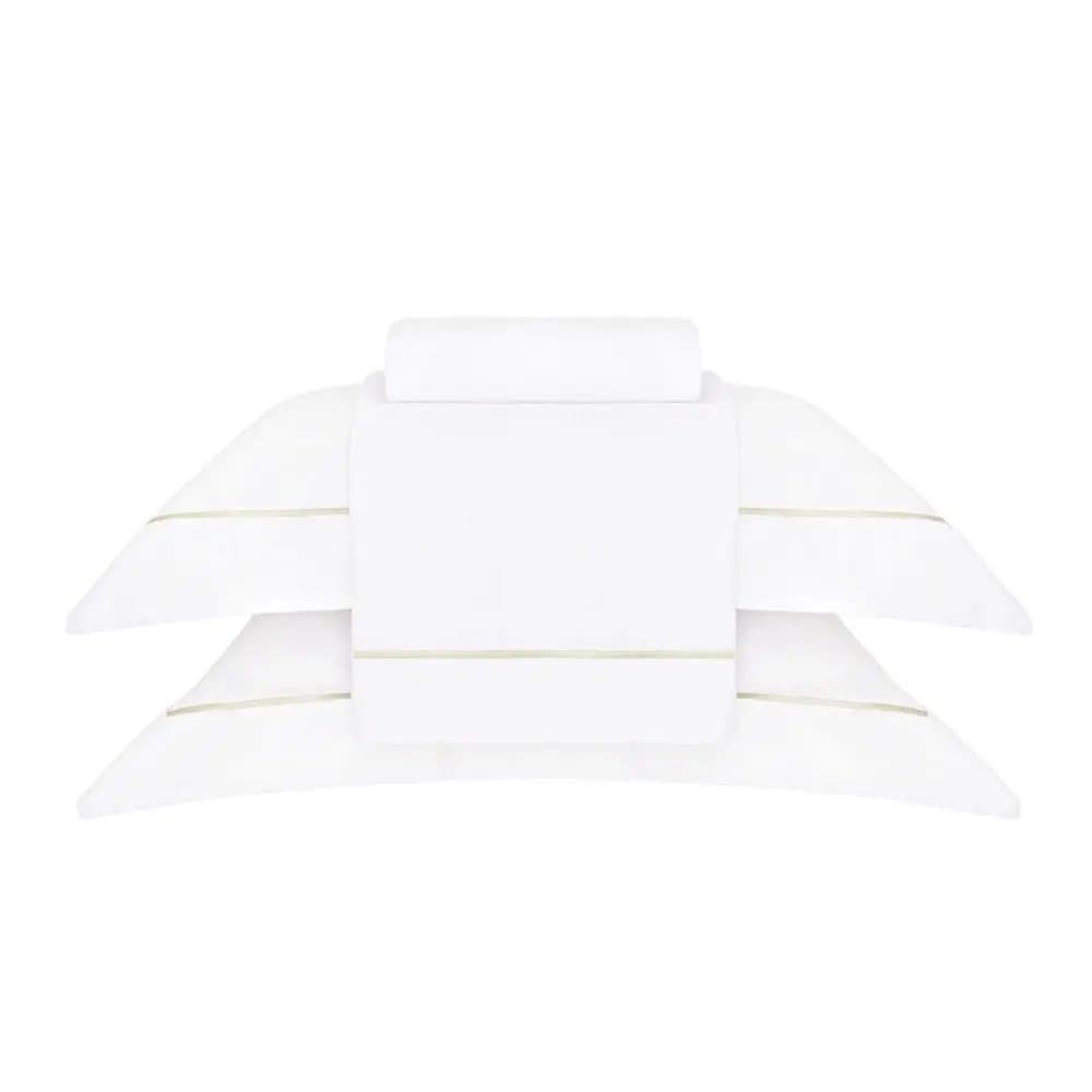 Jogo de Cama Queen Nilo 500 Fios Egípcio Buddemeyer Luxus Branco/Bege 240cm x 280cm