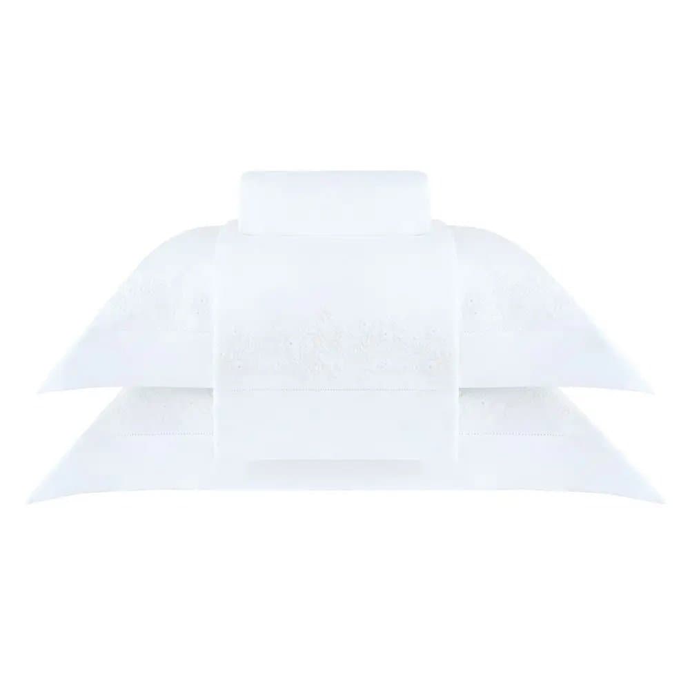 Jogo de Cama Queen Ornella 400 Fios Buddemeyer Luxus Branco 260cm x 290cm