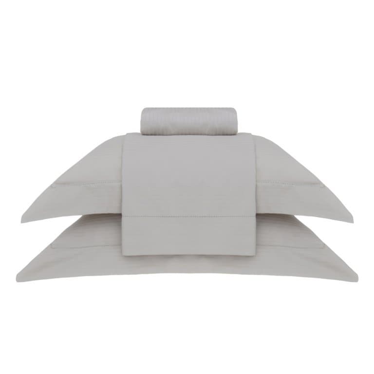 Jogo de Cama Super King Damask Stripes 300 Fios Buddemeyer Bege 2,80 x 2,50 m
