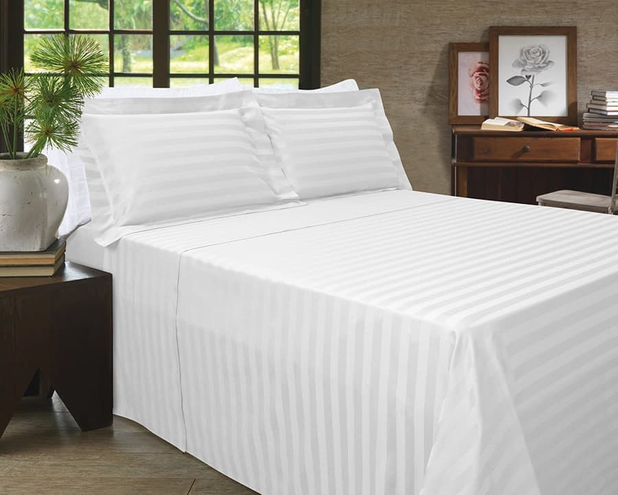 Jogo de Cama Zelo Select Maquinetado Queen - Percal 400 Fios - Toque Acetinado - Branco