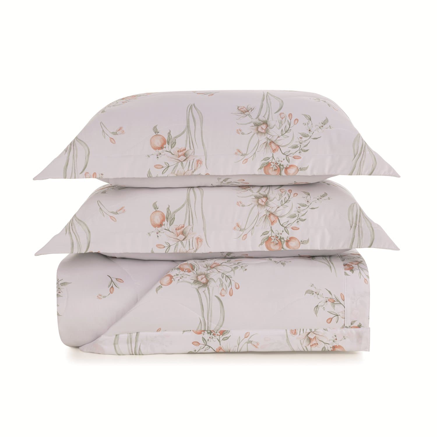Jogo de Colcha Super King Narciso 200 Fios Trussardi Estampado 290cm x 250cm