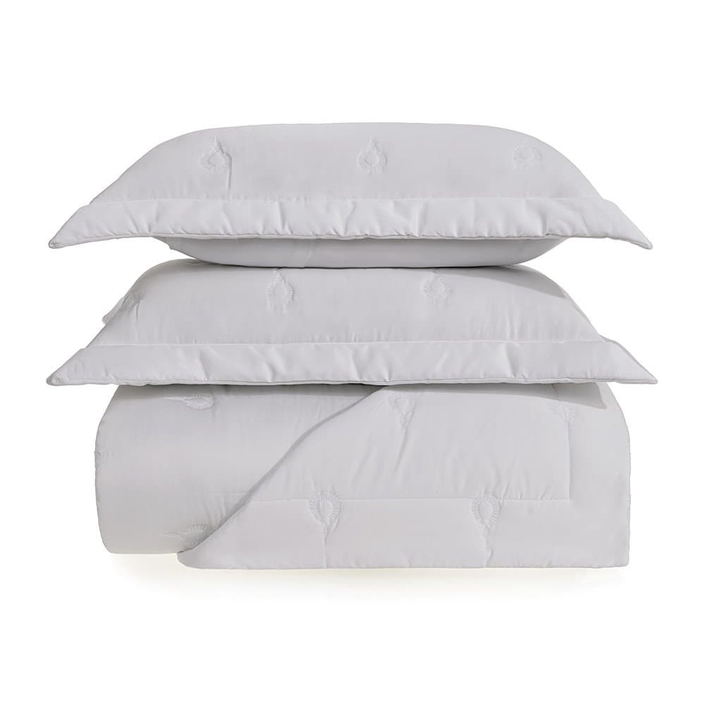 Jogo De Colcha Super King Riviera 600 Fios Trussardi Branco 2,90 x 2,70 m