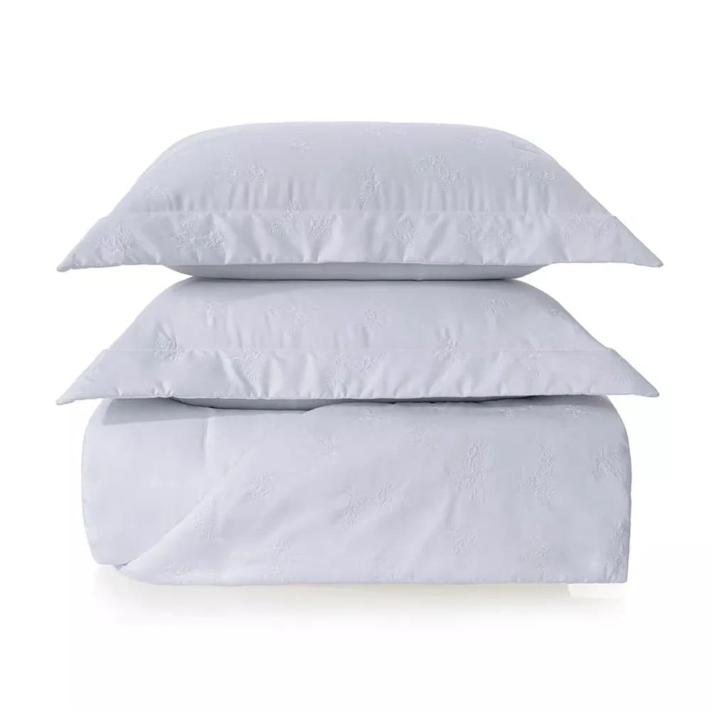 Jogo De Colcha Super King Simonetta 300 Fios Trussardi Branco 3,10 x 2,80 m
