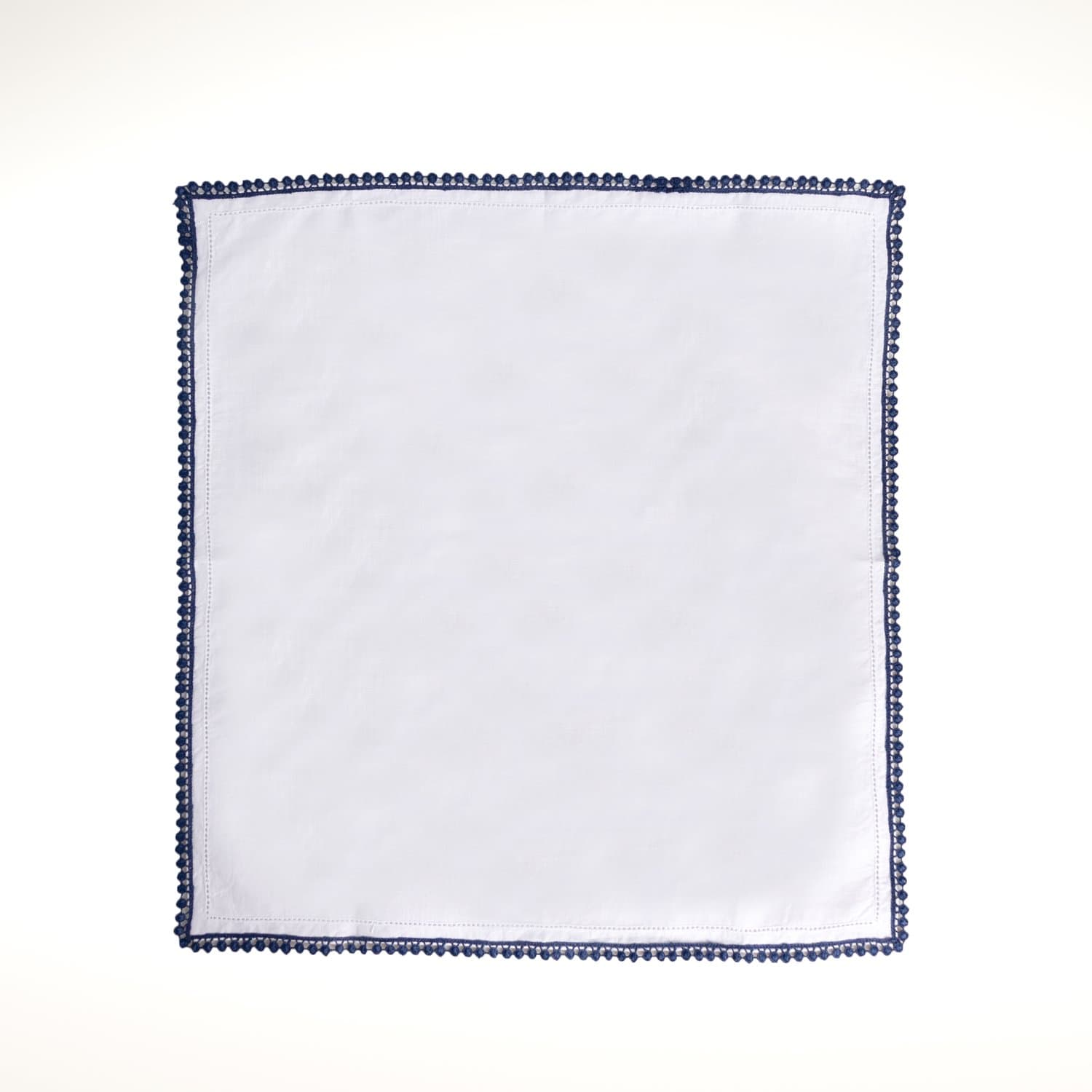 Jogo de Guardanapos de 06 Peças Paris Rendado Flor de Lis Branco e Azul