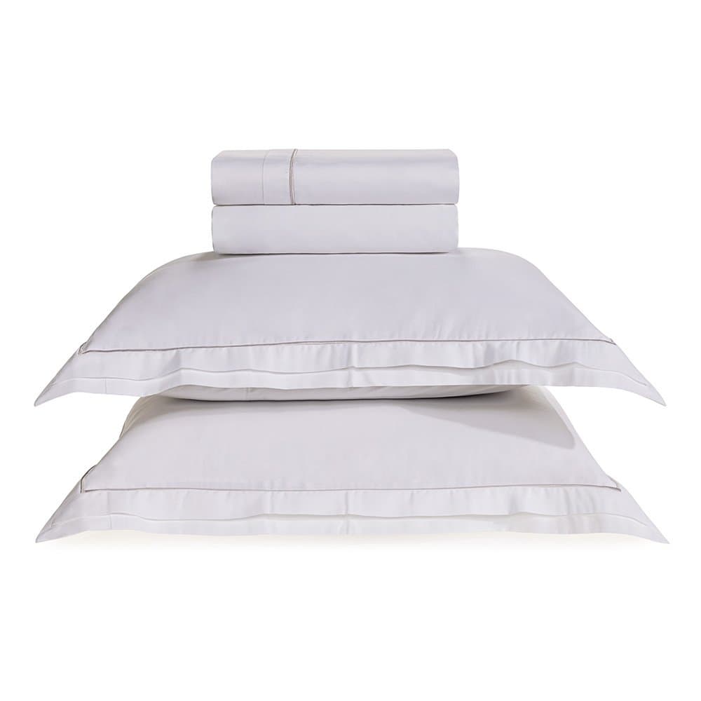 Jogo De Lençol Queen Doppio 300 Fios Trussardi Branco 2,40 x 2,80 m