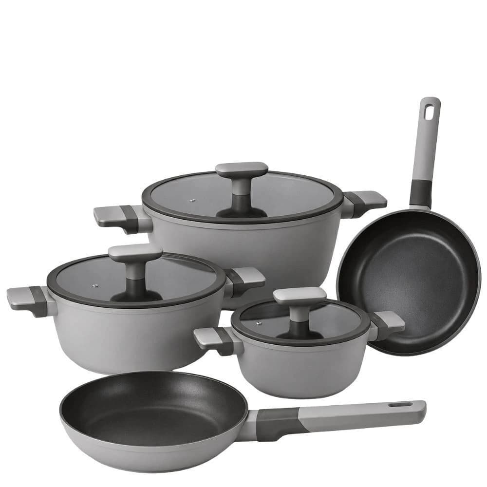 Jogo de Panelas Antiaderente Jomafe Neutral Grey 5pçs