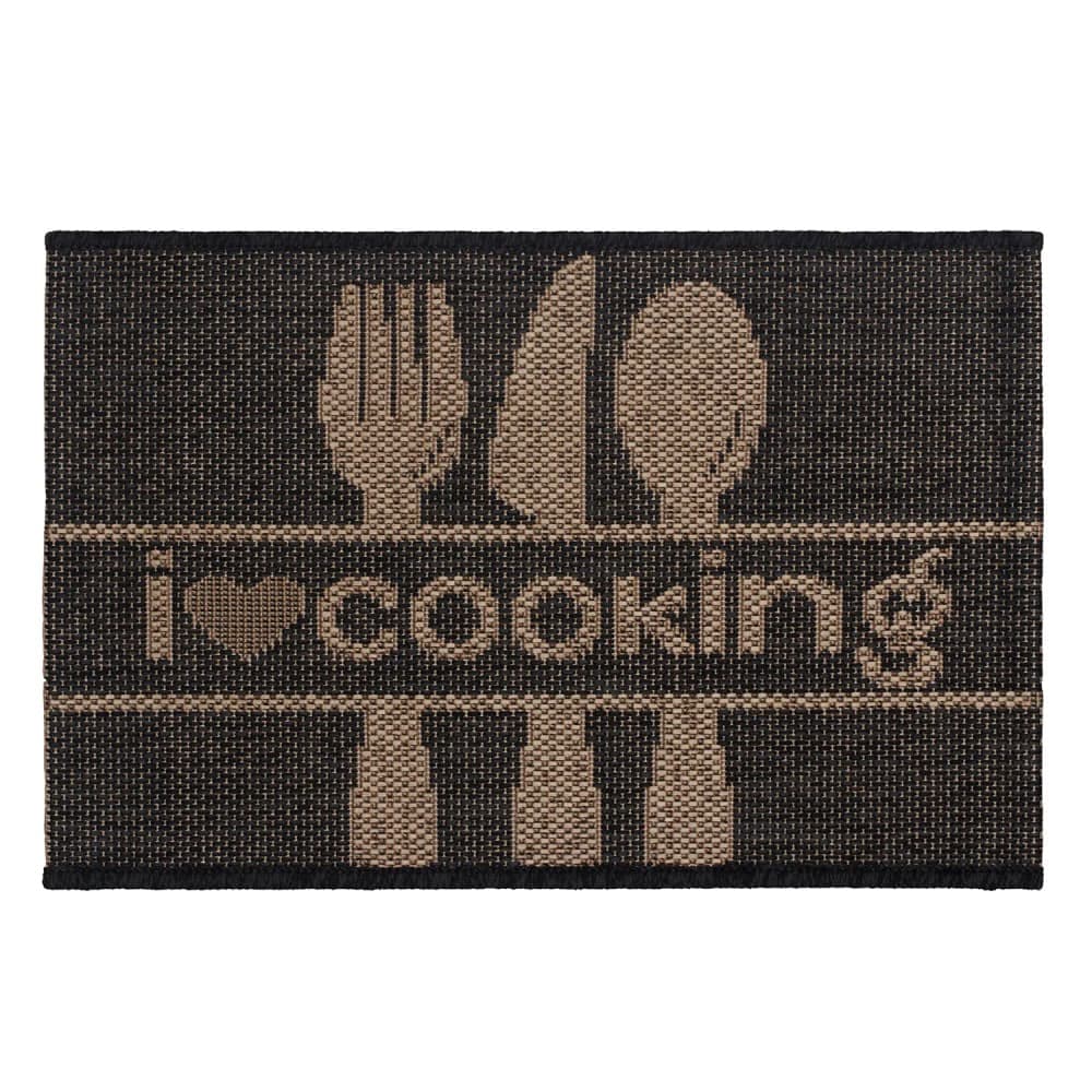 Jogo de Tapetes para Cozinha 2 Peças Chumbo - Têxtil J. Serrano