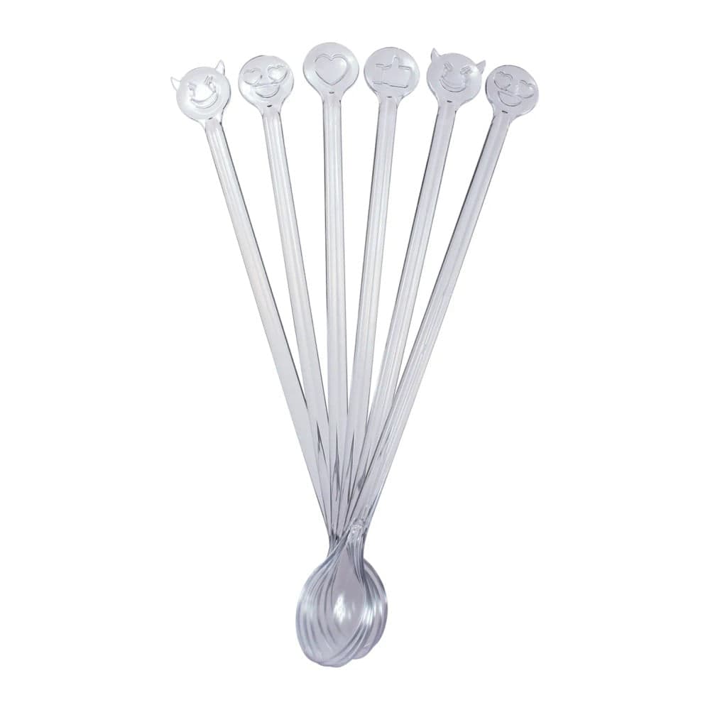 Kit Colher Bailarina de Plástico 6 Peças Transparente - Jlk