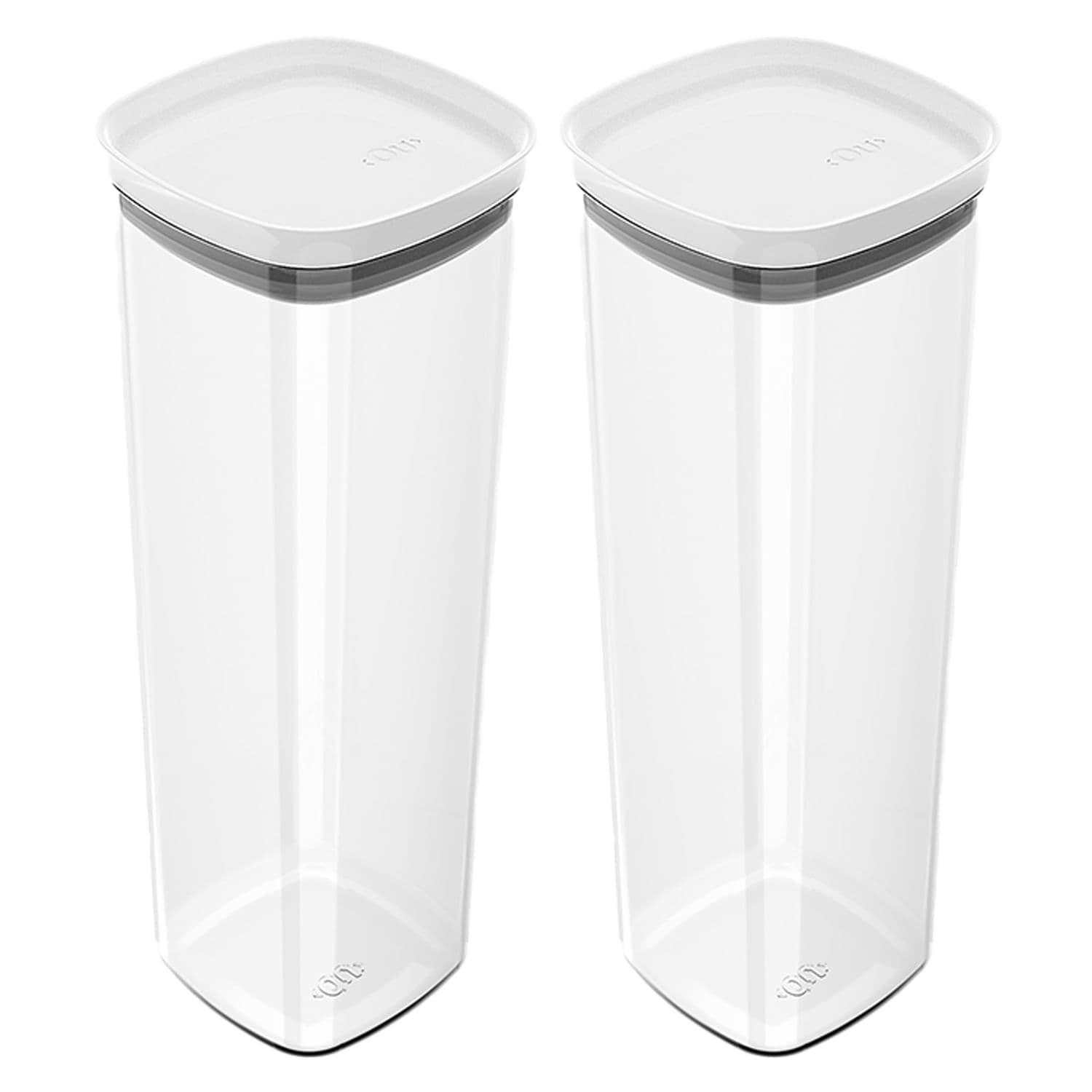 Kit Com 2 Potes Hermético Block Quadrado de 2 Litros - Ou