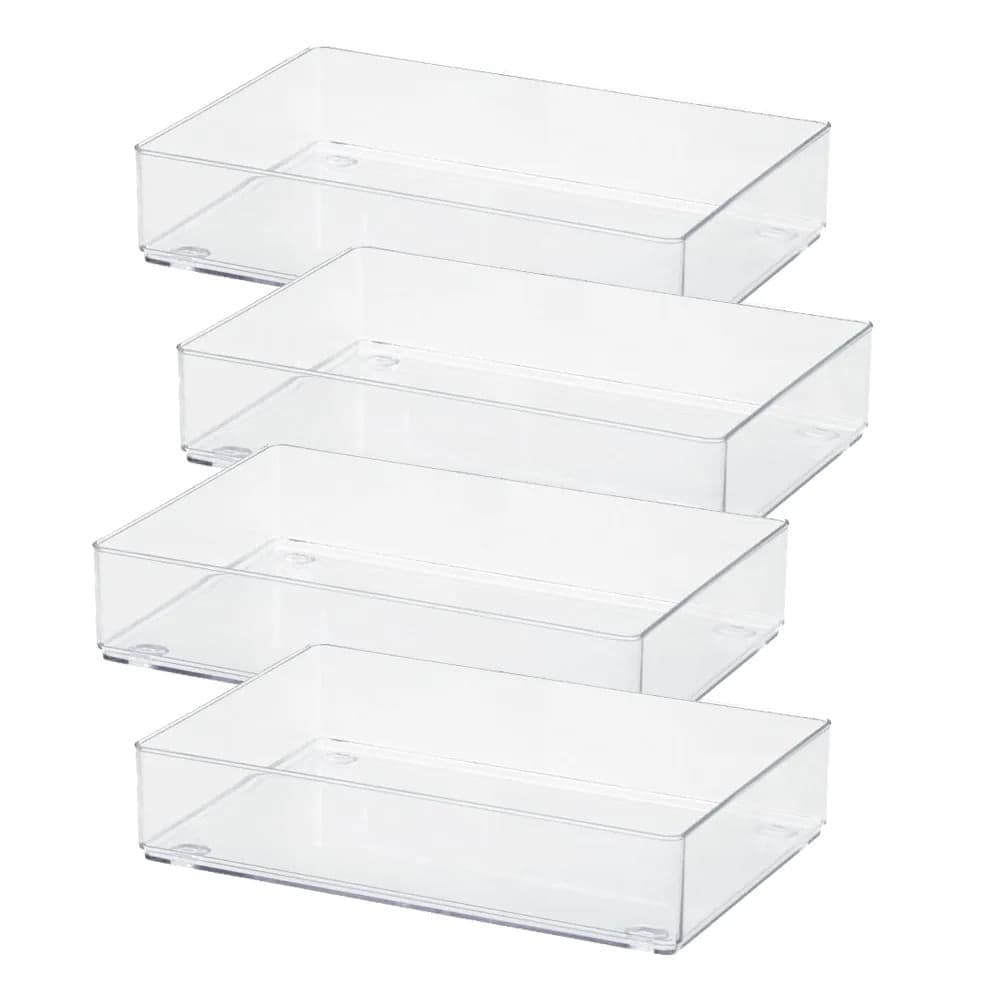 Kit Com 4 Organizadores Antiderrapante 1,5l Transparente - Arthi