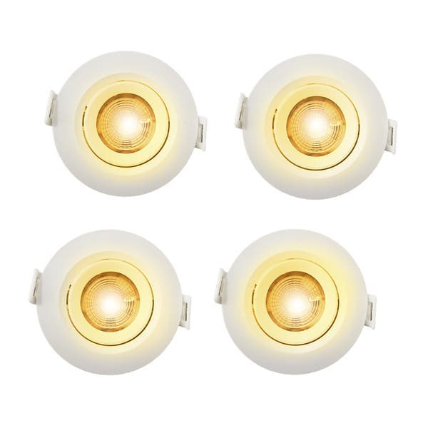 Kit com 4 unidades Spots de Embutir LED 3W Redonda Amarela Bivolt Inspire