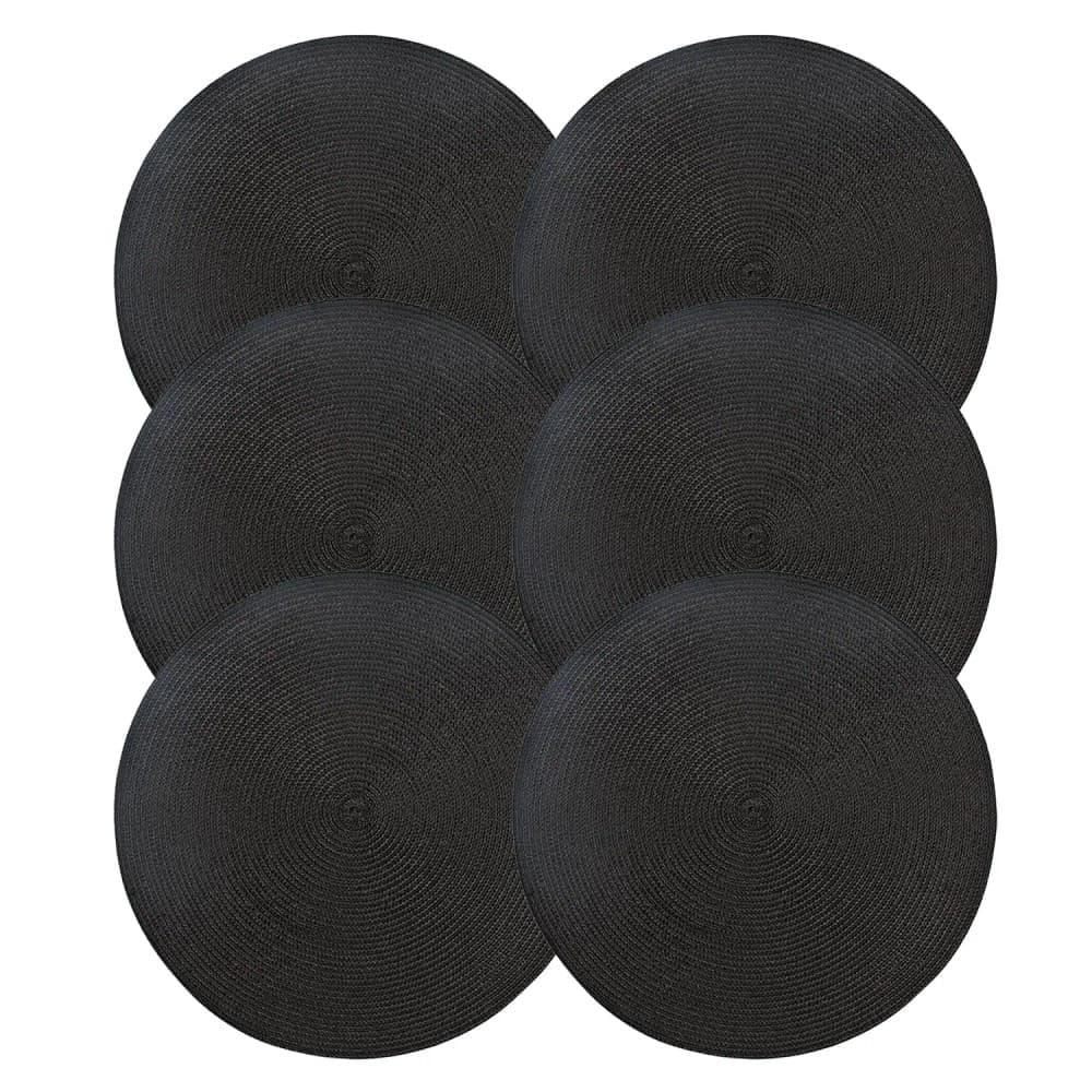 Kit Com 6 Lugar Americano Luna Preto - Copa&cia