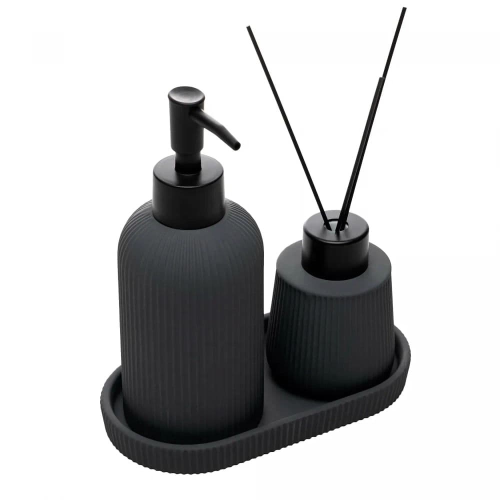 Kit de Banheiro Soft 3 Peças Cinza - Wolff