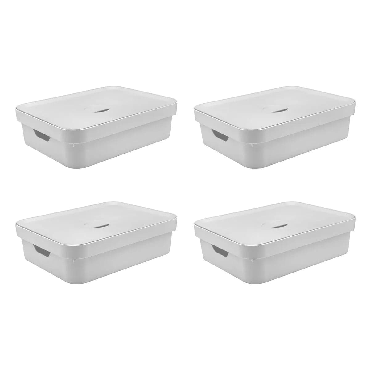 Kit de Caixas Organizadoras 10,5 Litros com Tampa Ou 4 Peças Linha Cube