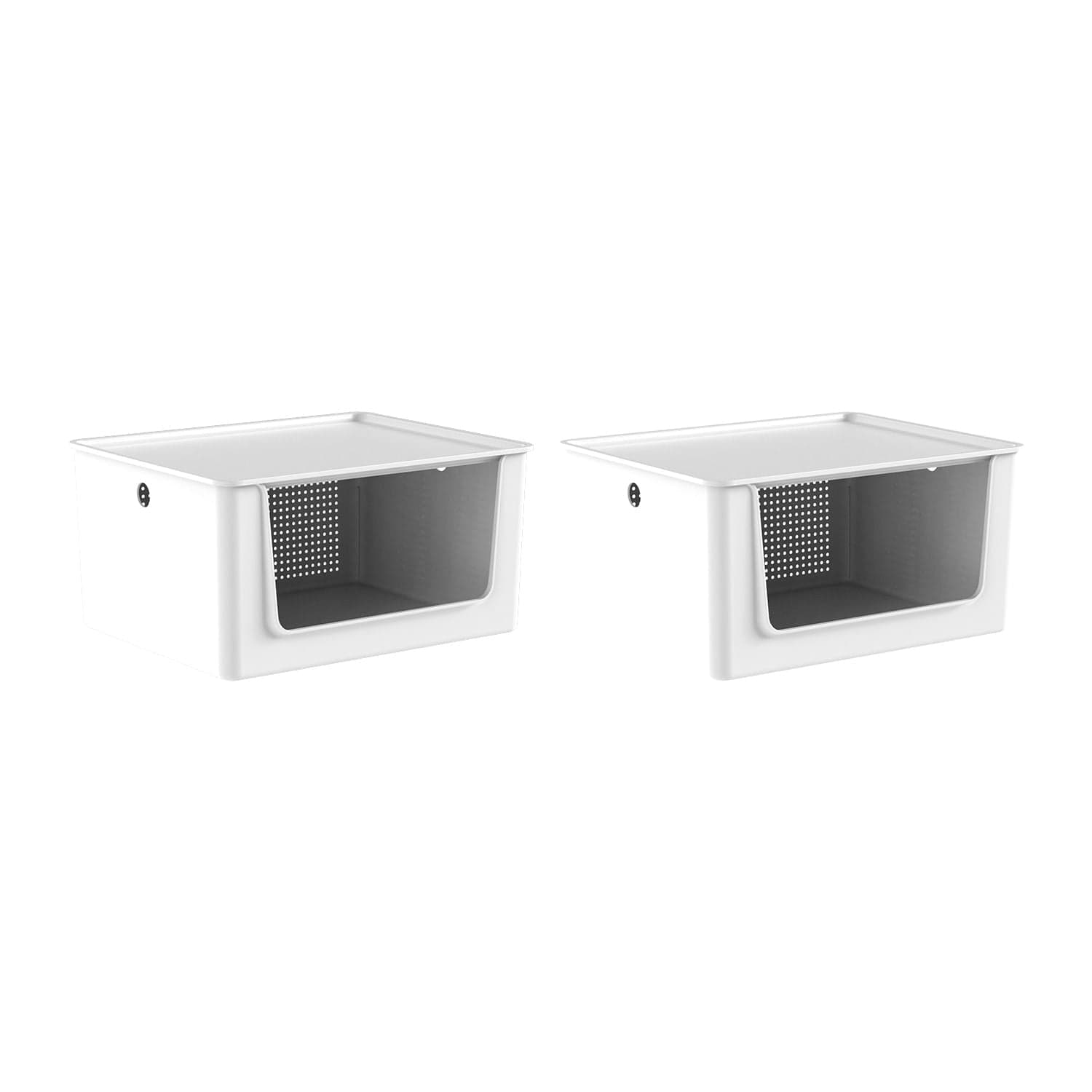 Kit de Cestos de Abertura Frontal com Tampa Ou 2 Peças 16L Linha Flow