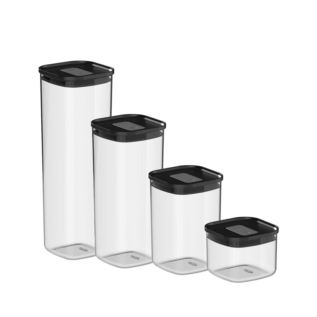 Kit de Potes Herméticos Ou Quadrados 4 Peças Linha Duo Lock