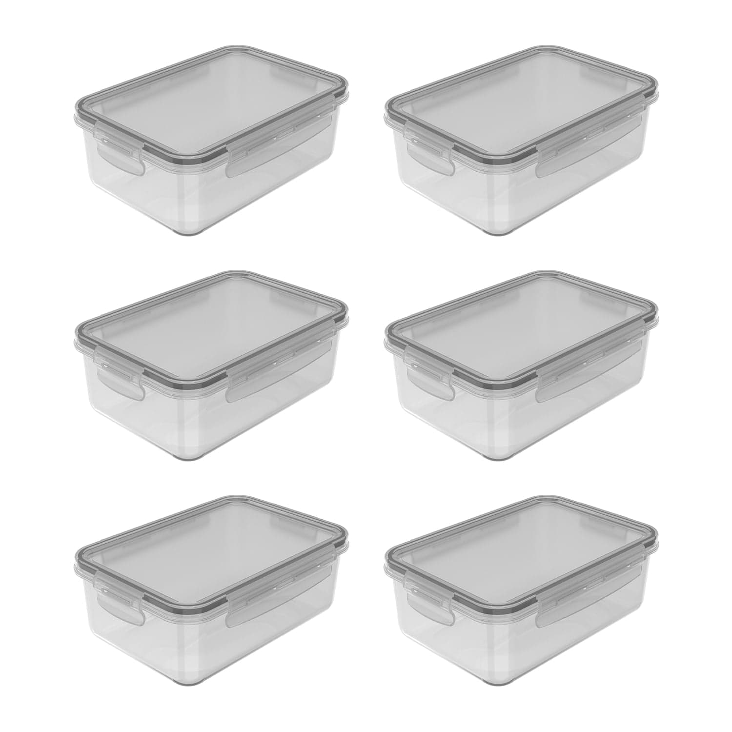 Kit de Potes Para Geladeira 1,28 Litros Retangular Ou 6 Peças Linha Click