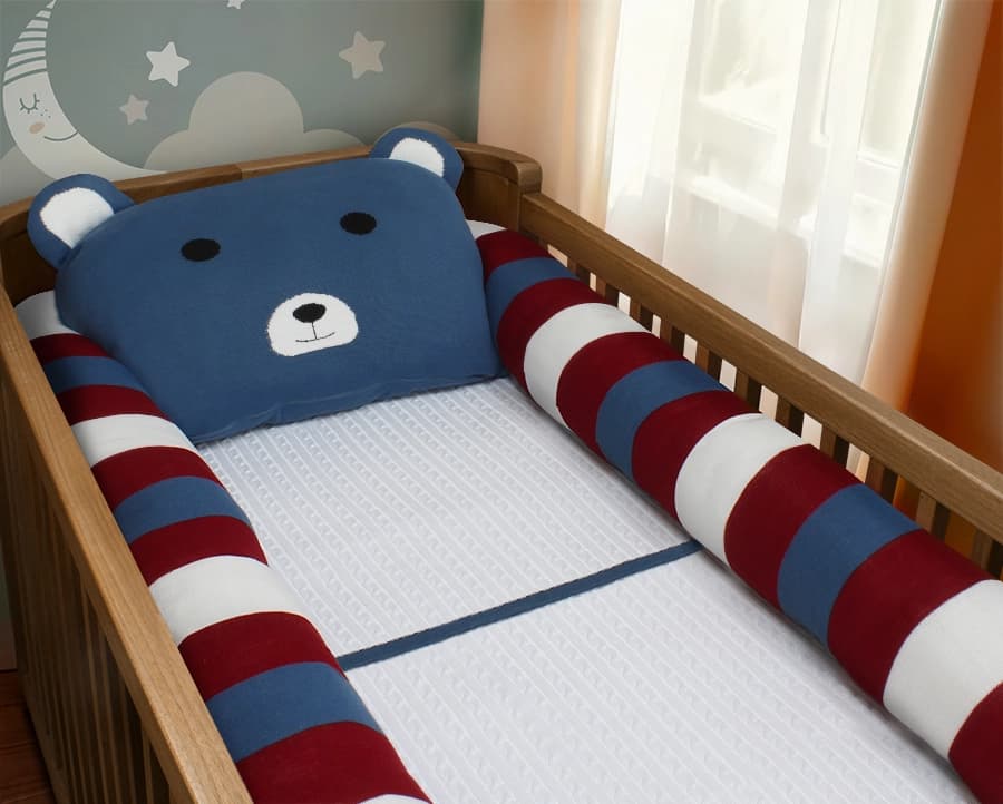 Kit para Berço Tricot Zelo Select 4 Peças - Urso Azul